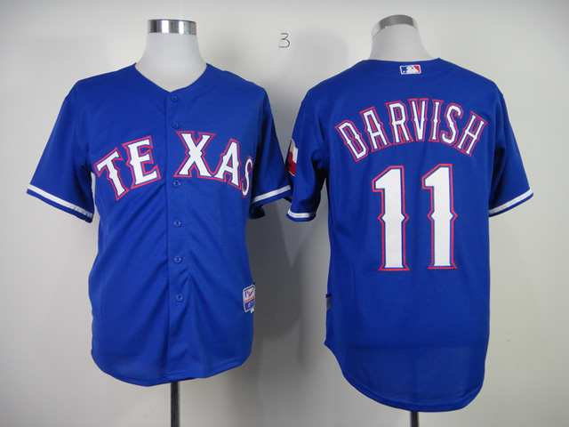Men Texas Rangers 11 Darvish Blue MLB Jerseys